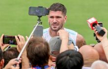 Rodrigo De Paul atiende a la prensa durante el Mundial 2026. Foto EFE