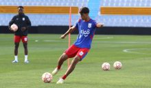 Martín Krug durante los entrenamientos del seleccionado mayor de Panamá. Foto: FPF