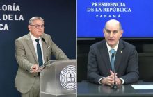 El contralor general de la República, Anel Flores, y el ministro del MEF, Felipe Chapman. 