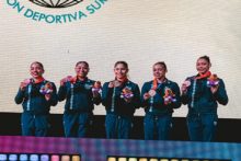 Equipo de gimnasia de Panamá ganó bronce por equipo. Foto: COP
