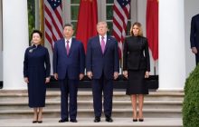 El presidente de los Estados Unidos, Donald J. Trump; la primera dama, Melania Trump; el presidente chino, Xi Jinping; y la primera dama, Peng Liyuan. Foto: EFE