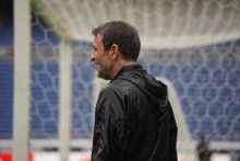 Thomas Christiansen durante los entrenamientos de Panamá en Japón:Foto: FPF