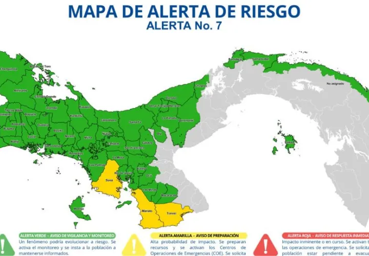 Mapa de alerta de riesgo.