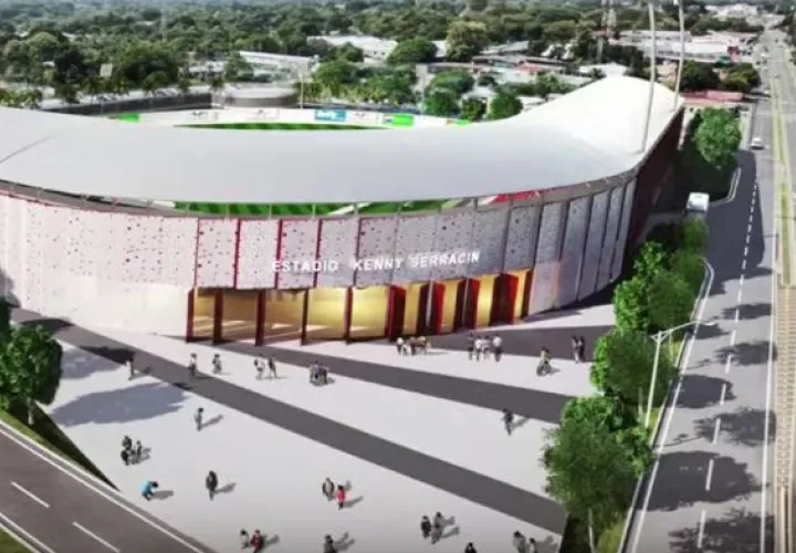  Esta será la nueva fachada del estadio Kenny Serracín, en David, Chiriquí.  / Foto Pandeportes