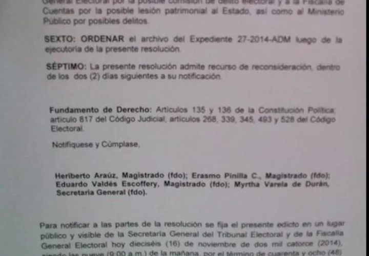 Edicto del tribunal Electoral (parte 2)