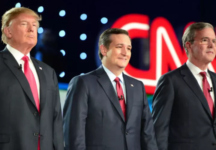  Donald Trump, Ted Cruz y Jeb Bush. Foto/ EFE
