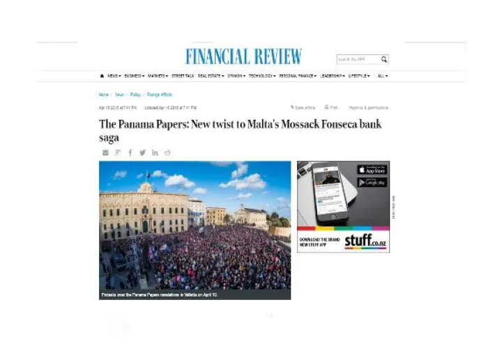 Reportaje del periódico australiano Financial Review, publicado el día de ayer.  / Foto Internet