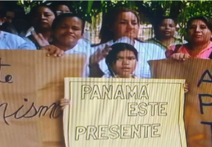 Algunos docentes que protestaron  fueron acompañados por sus hijos 