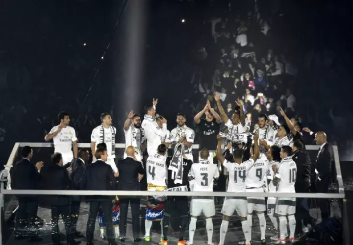 Los madridistas festejaron a lo grande. /Foto EFE