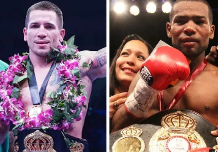 Jason Sosa (izq.) y Jezreel Corrales sorprendieron con sus triunfos sobre  Javier Fortuna y Takashi Uchiyama, respectivamente.  AP