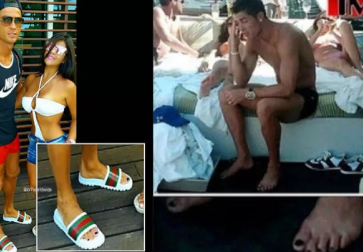 Ronaldo con uñas negras. Foto: Twitter