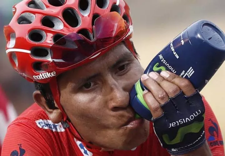 Nairo Quintana en plena faena. /Foto EFE