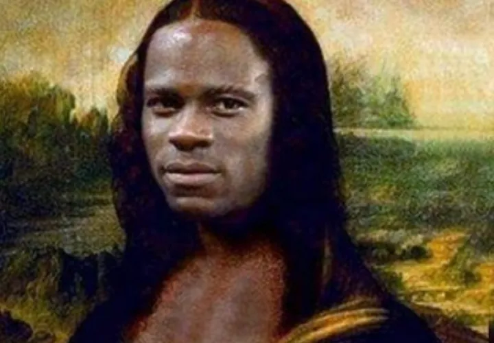 Así quedó el montaje de "La Gioconda Balotelli".  Foto/Redes sociales