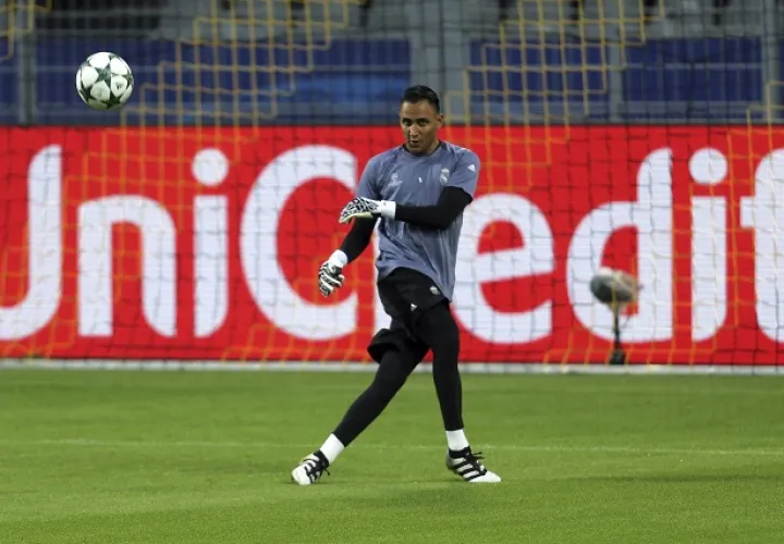 Keylor Navas en un entrenamiento.  Foto/EFE