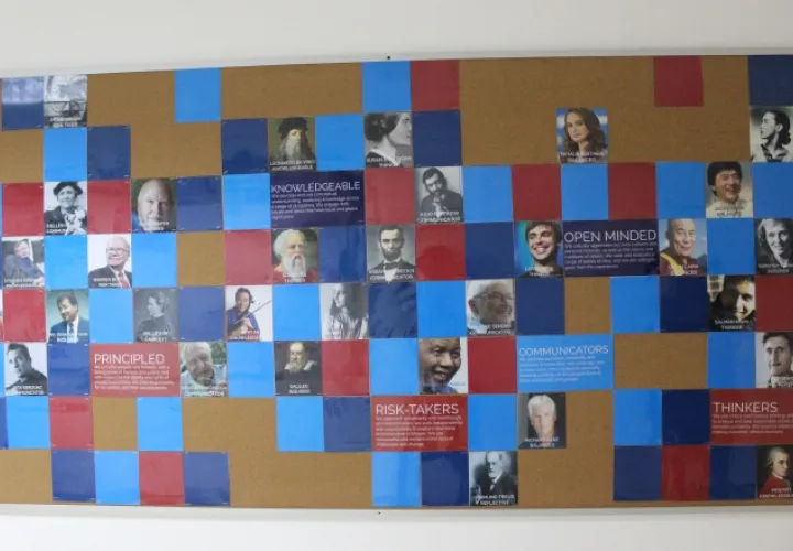 Mural de personajes que inspiran al alumnado de la MET. 
