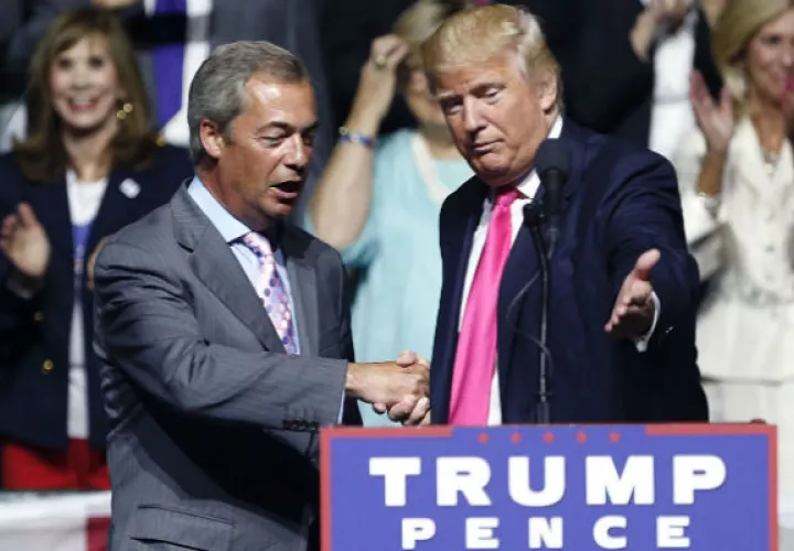 Nigel Farage y Donald Trump. Foto/ AP