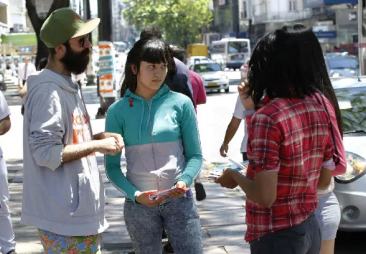 Campaña contra el SIDA en Uruguay. FOTO/EFE