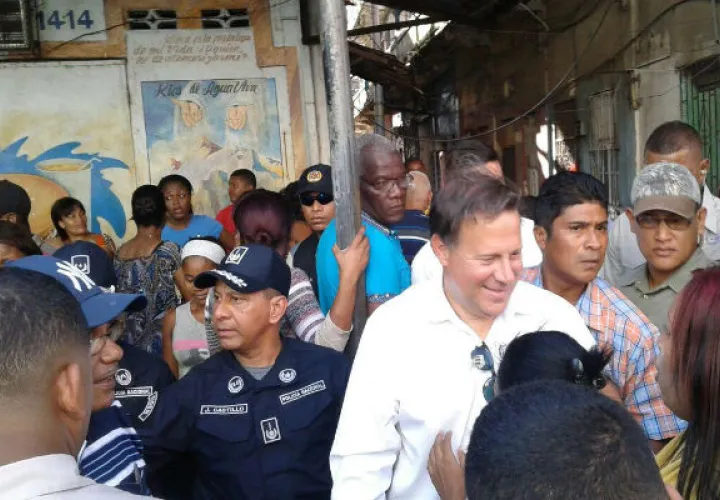 Llegada del presidente a la ciudad de Colón. Foto: Diómedes Sánchez. 
