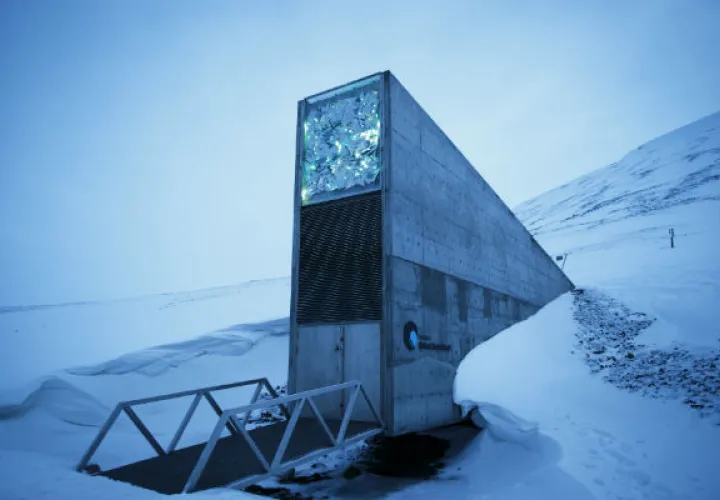Vista exterior de la Bóveda Global de Semillas de Svalbard. Foto/ AP