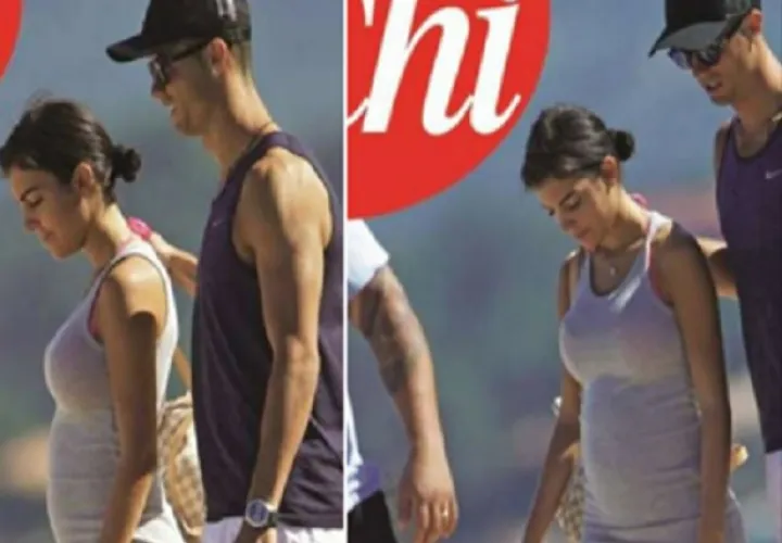 Ronaldo junto a su novia en la playa. 