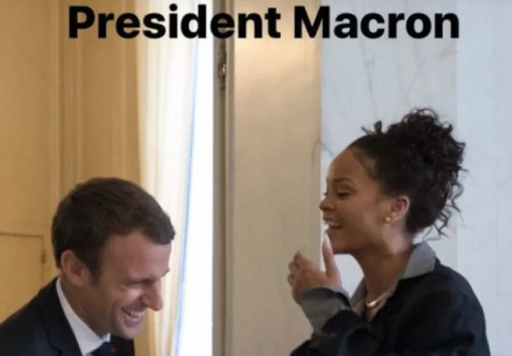 El presidente de Francia Emmanuel Macron se reunió con la cantante Rihanna en el Palacio del Elíseo 