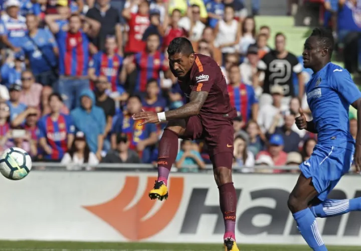 Paulinho destrozó el marco del Getafe. /Foto AP