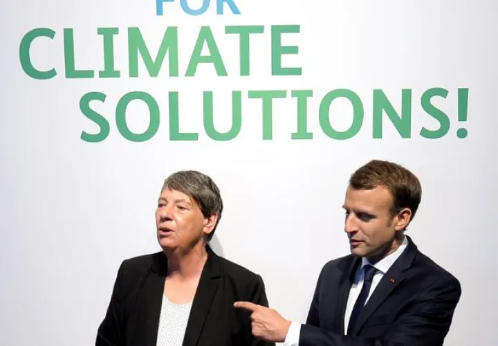 Barbara Hendricks, y  Emmanuel  Macron. /Foto EFE