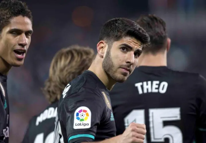 Marco Asensio celebra el gol del partido que disputó el Real Madrid contra el Leganés. /Foto EFE