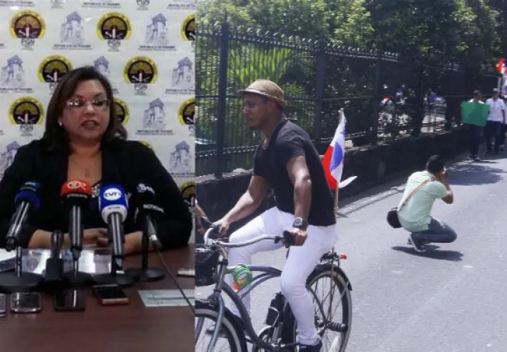 Grimaldo (en bicicleta) era activista de protestas contra la corrupción. 