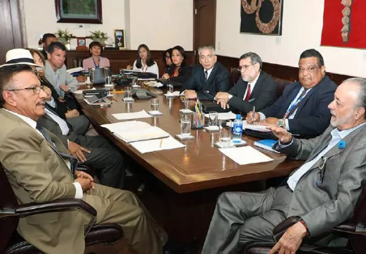 Reunión entre miembros de la UP, la CCIAP y  el  TE. /Foto Cortesía