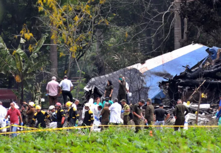 Los restos del avión que se estrelló. Foto: EFE 