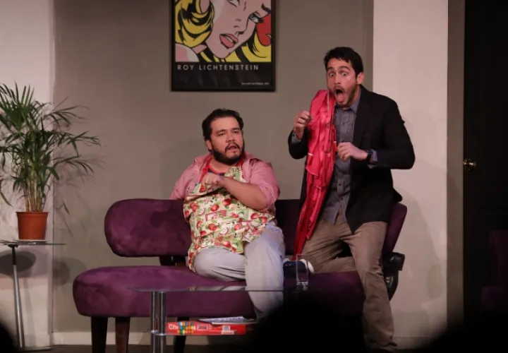 Una escena de la hilarante obra. /Foto: Aurelio Herrera Suira.