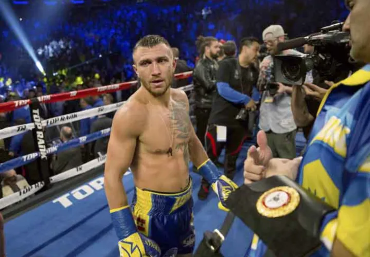 Lomachenko en su combate contra Linares. Foto AP