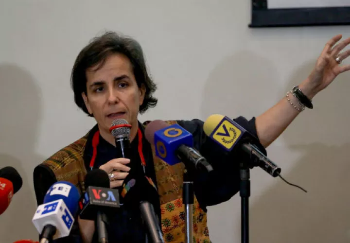 La nutricionista y experta en seguridad alimentaria, Susana Raffalli, habla durante la presentación del informe anual de Provea.FOTO/EFE