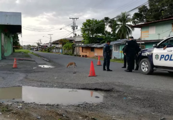 Escena dónde se registró el homicidio en Almirante Bocas del Toro. Foto/Mayra Madrid