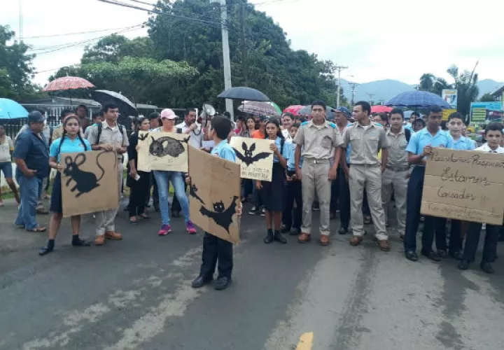 La comunidad educativa de Tonosí anunció protestas por la suspensión. Foto: Thays Domínguez. 
