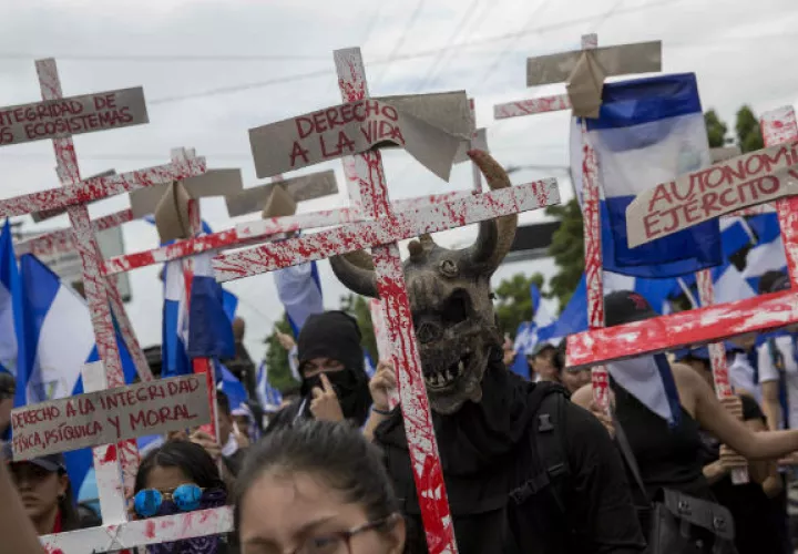 La población nicaragüense exige no olvidar a los masacrados por el gobierno de Daniel Ortega. FOTO/EFE