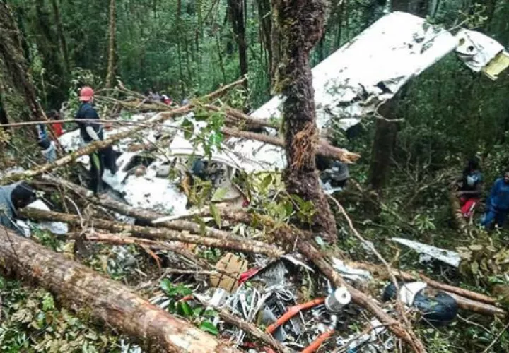 Lugar donde se estrelló el avión. Foto: EFE 