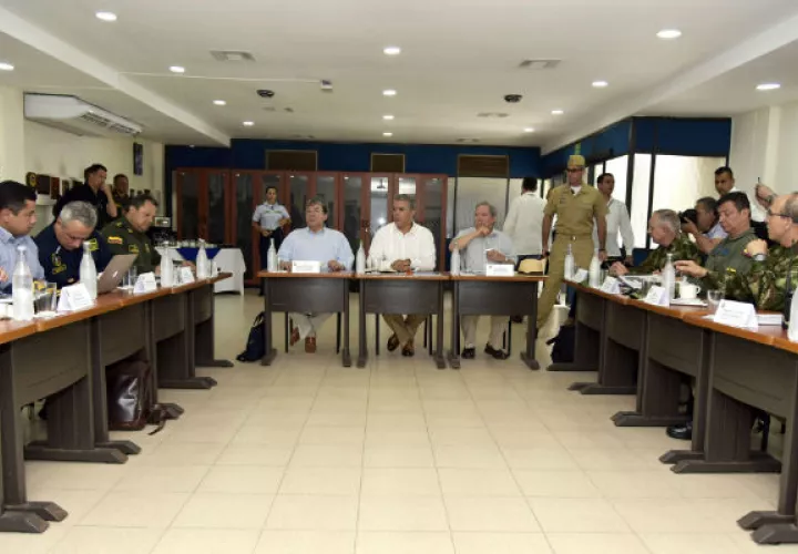 El presidente de Colombia Iván Duque, participó de un consejo de seguridad. FOTO/EFE