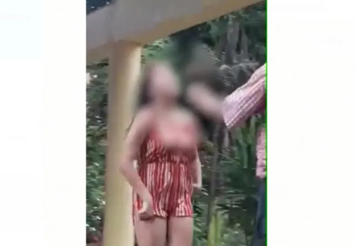 La niña gritaba y parecía estar desesperada. Un padre estaba en medio de la situación. / Foto: Redes sociales.