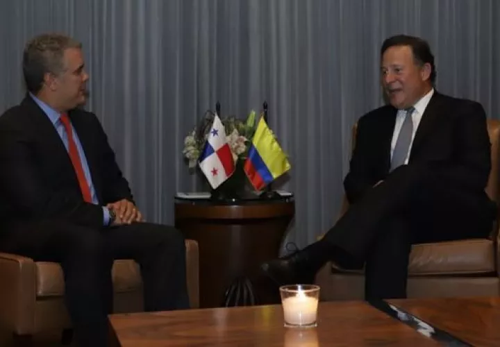 El presidente de Colombia Iván Duque se reunió en agosto pasado con el presidente Juan Carlos Varelas. Foto/@Ivanduque