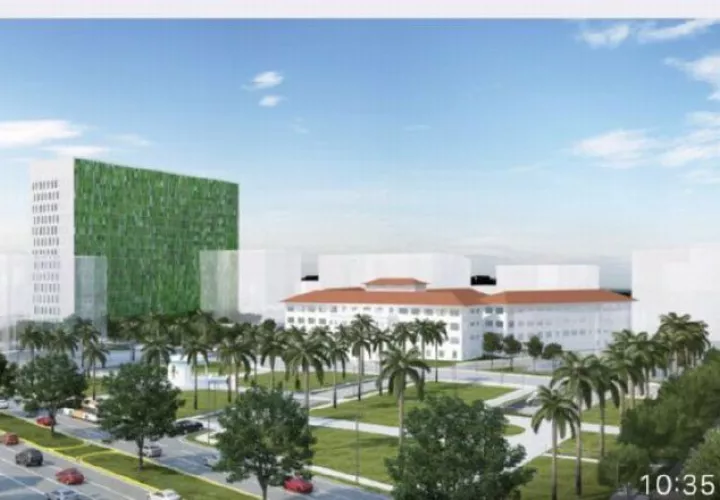 Perspectiva de lo que deberá ser la nueva sede del Hospital del Niño, una obra esperada hace más de una década y que no se define. Imagen de archivo