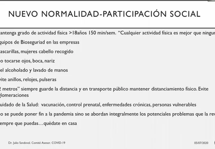 Recomendaciones del doctor Sandoval.