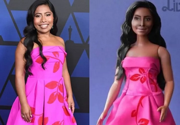 Yalitza Aparicio y la 'barbie'. Foto: Instagram