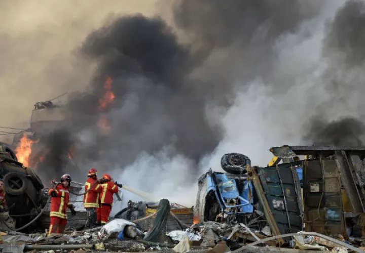 Imagen de video grabada con un teléfono móvil del momento de la explosión. Fotos:EFE.