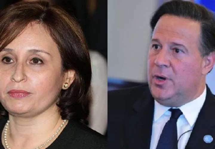Exprocuradora general de la Nación, Kenia Porcell y el expresidente Juan Carlos Varela.