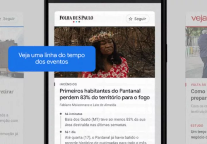 News Showcase consiste en paneles de historias que aparecerán en Google News. 
