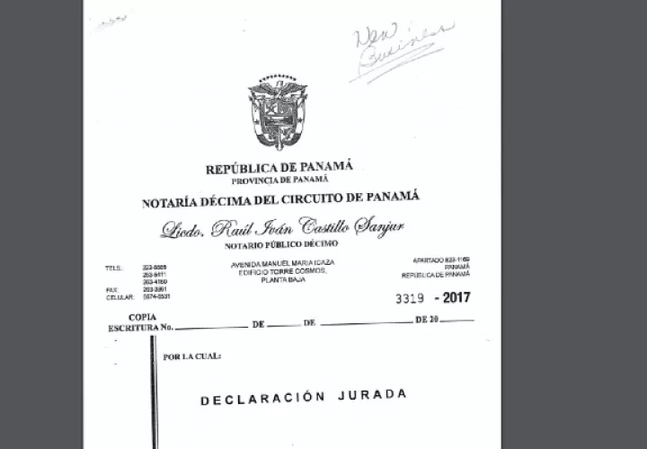 Declaración jurada. 