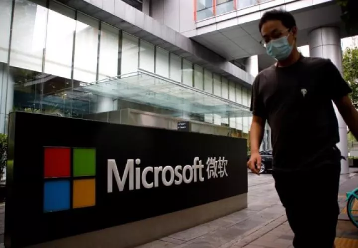 Logo del gigante del software Microsoft. 