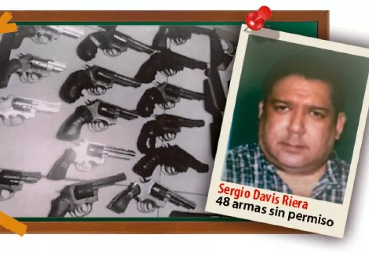 A Sergio Davis se le incautó una cantidad de armas de fuego en un allanamiento en el 2019. 